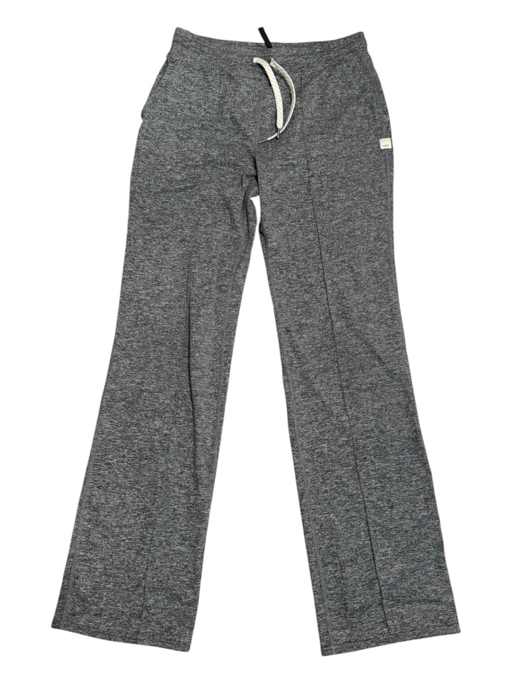 Vuori Halo Wide Leg Pants Heather Gray Front Seam Drawstring Lounge Small - Picture 2 of 4